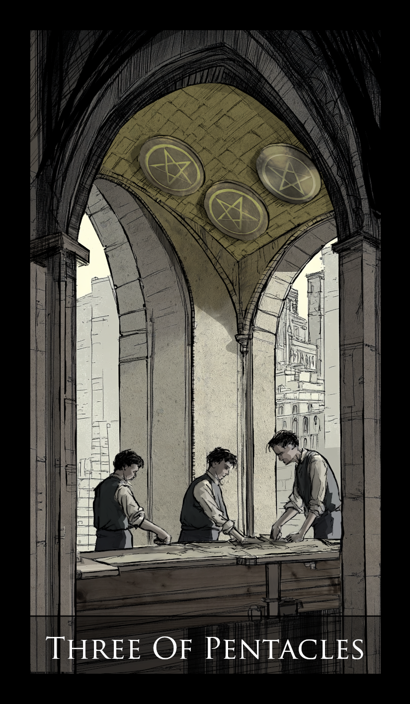 Three of Pentacles tarot card